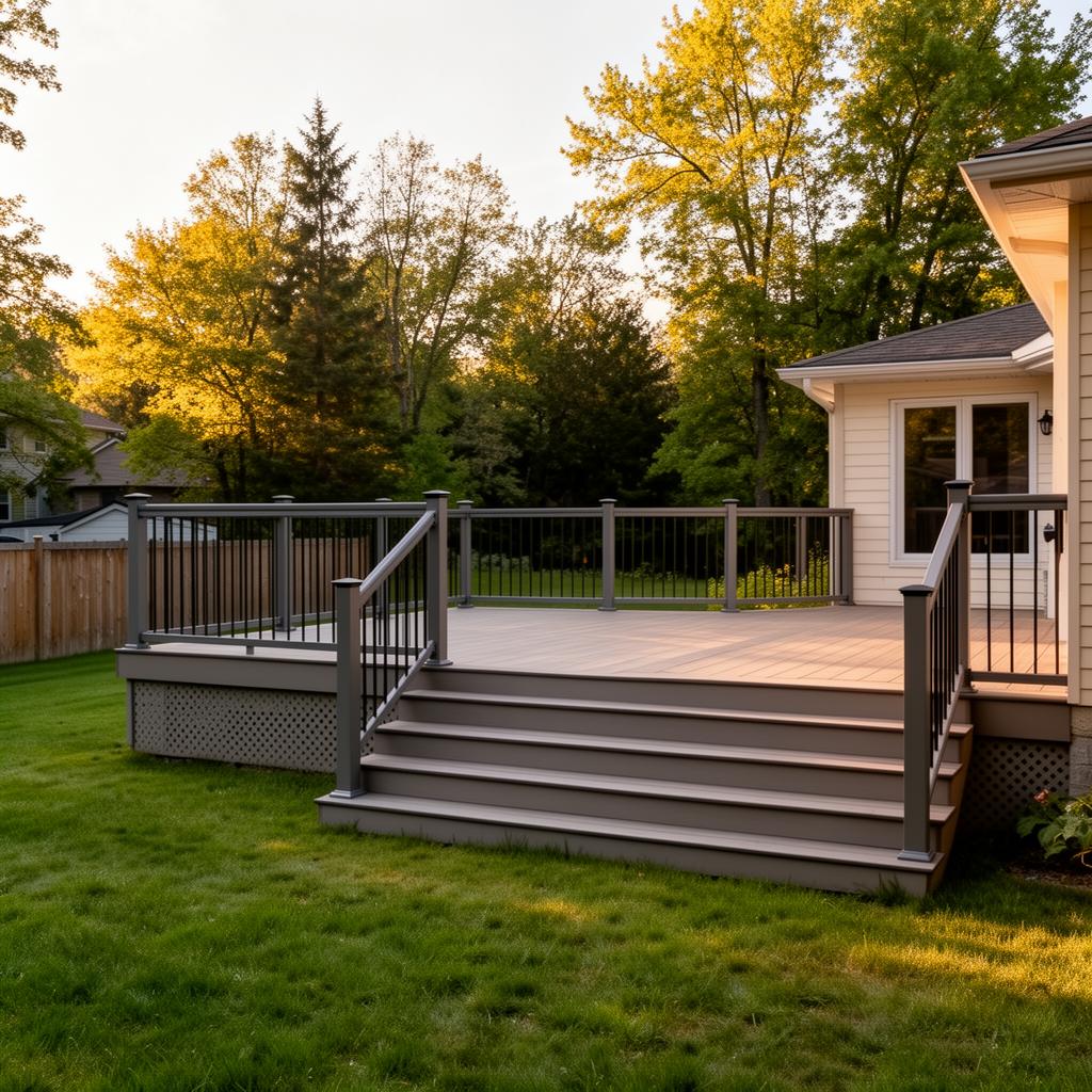 Composite deck with aluminium railings — inspiration image